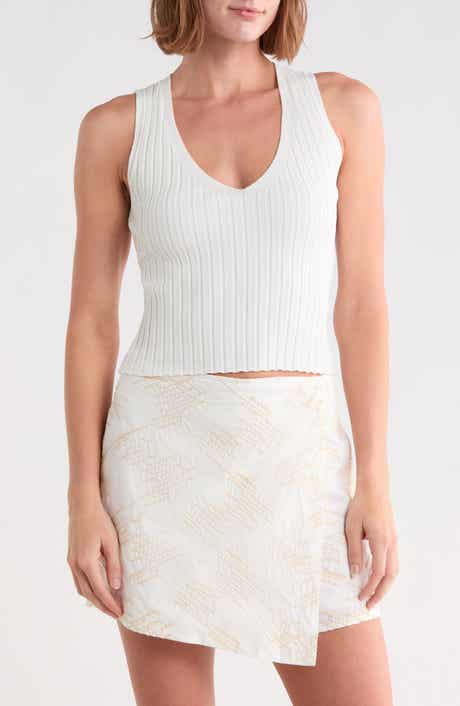 Twyla Plunge V-Neck Rib Knit Top