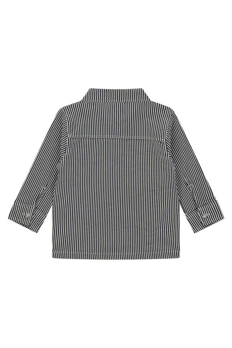 Pinstripe Button Up Shirt, Alternate, color, Dark Blue