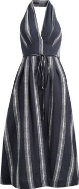 Socialite Stripe Halter Midi Dress