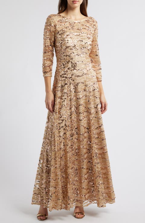 Sequin A-Line Gown