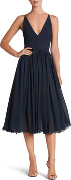 Dress the Population Alicia Mixed Media Midi Dress