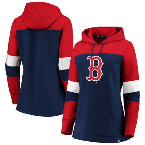 Women's Navy Boston Red Sox Plus Size Colorblock Pullover Hoodie