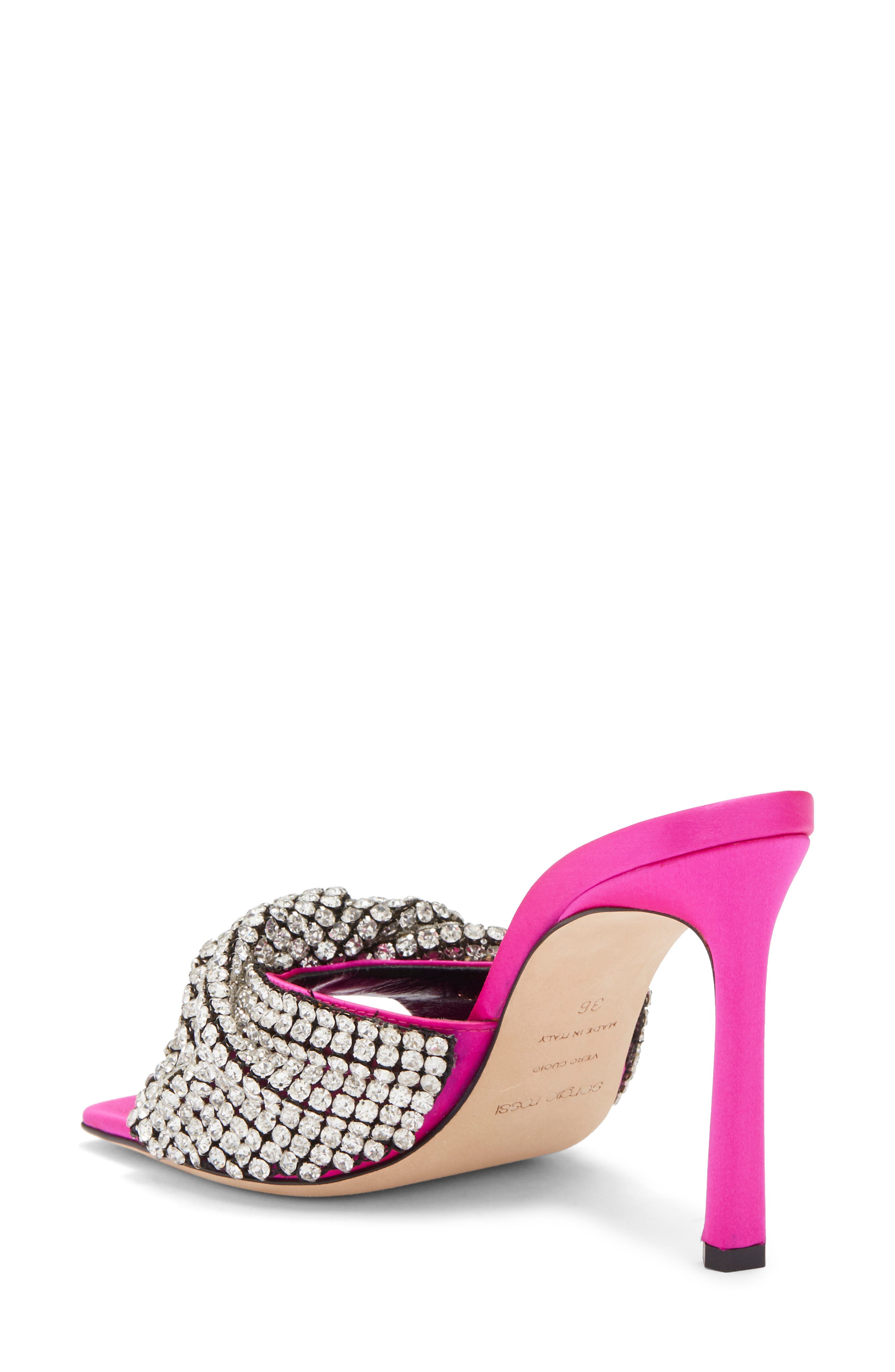 Sergio Rossi Crystal Embellished Slide Sandal, Alternate, color, 