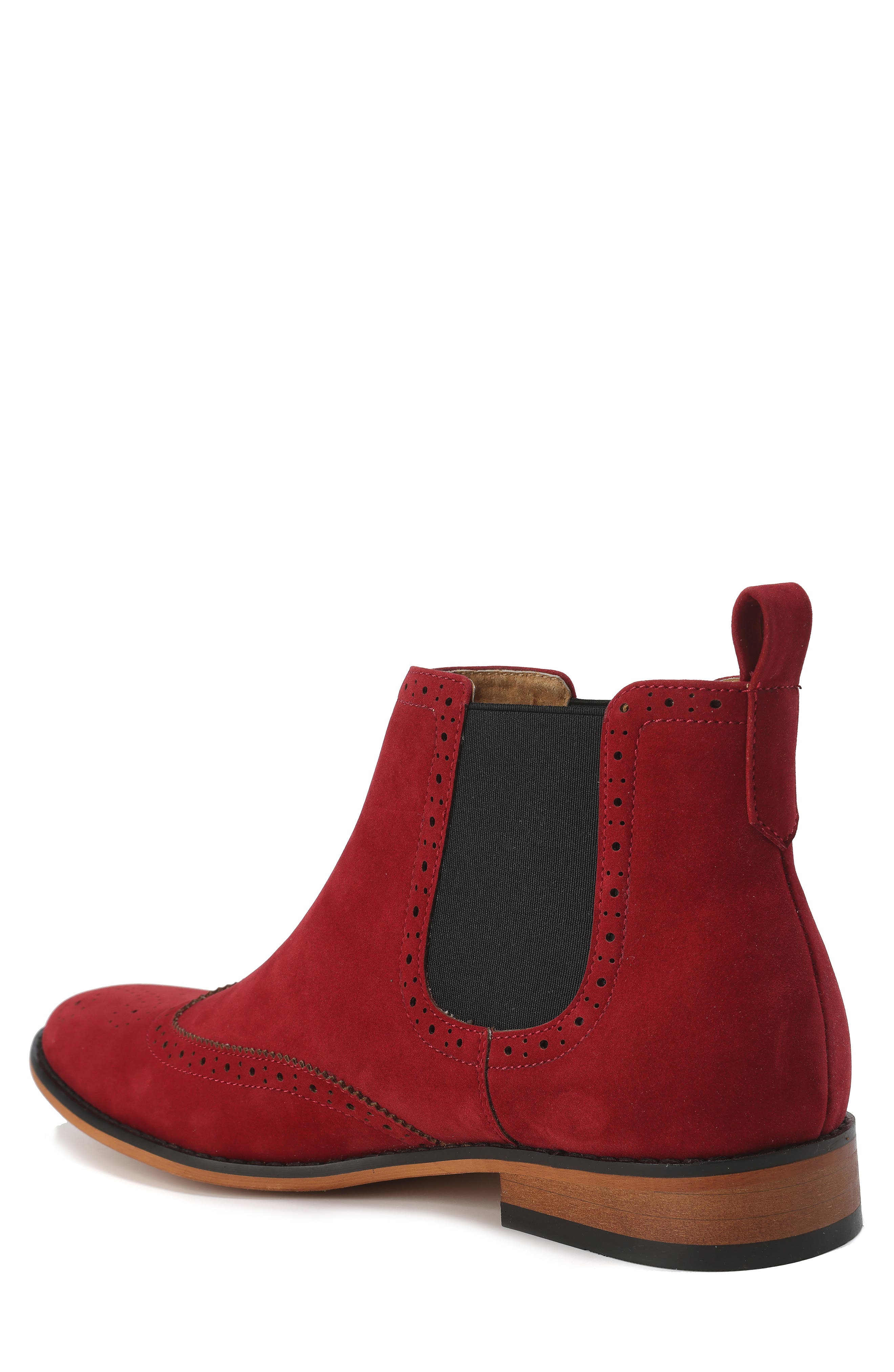 Wingtip Chelsea Boot, Alternate, color, RED