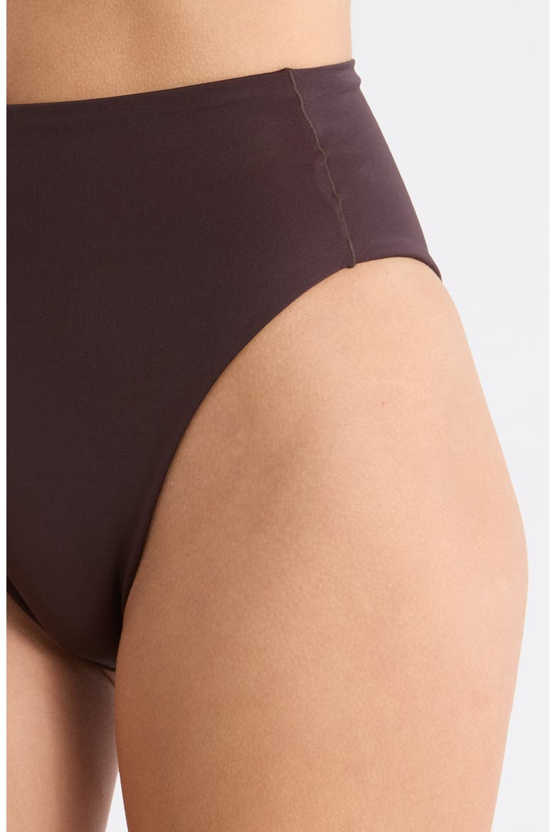 Hi Hi High Cut Cheeky Bikini Bottoms, Alternate, color, COLD BREW BROWN