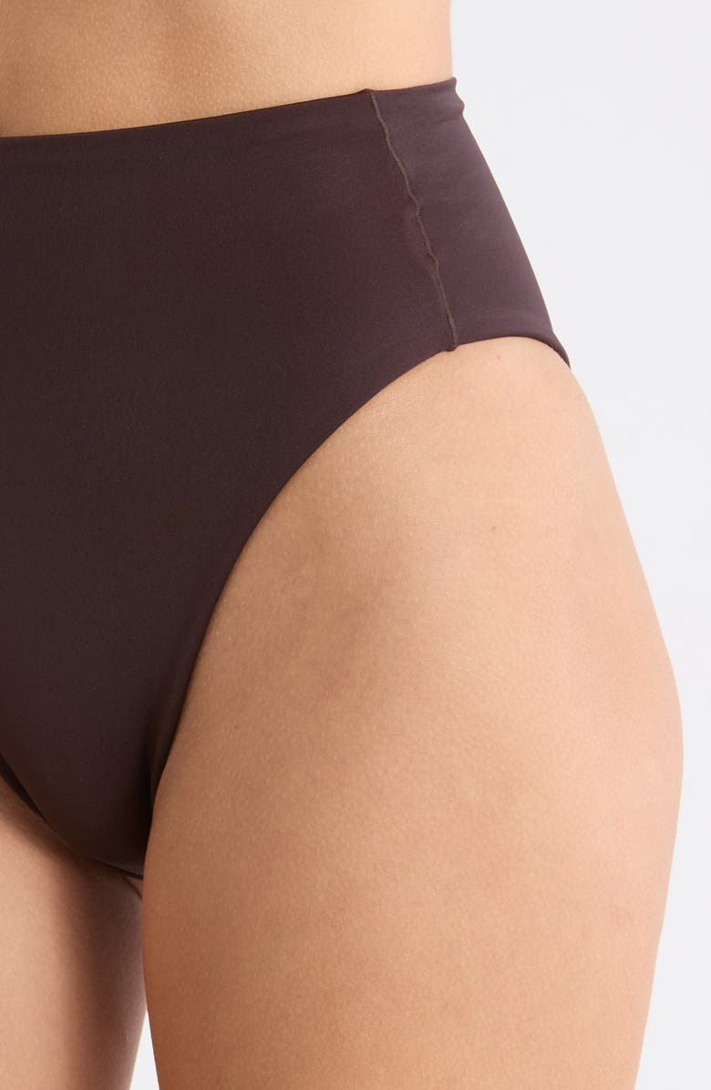 LEFT ON FRIDAY Hi Hi High Cut Cheeky Bikini Bottoms, Alternate, color, Cold Brew Brown