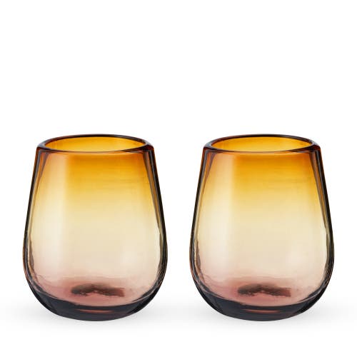 Twine Segunda Vida El Ocaso Recycled Stemless Wine Glasses Set Of 2