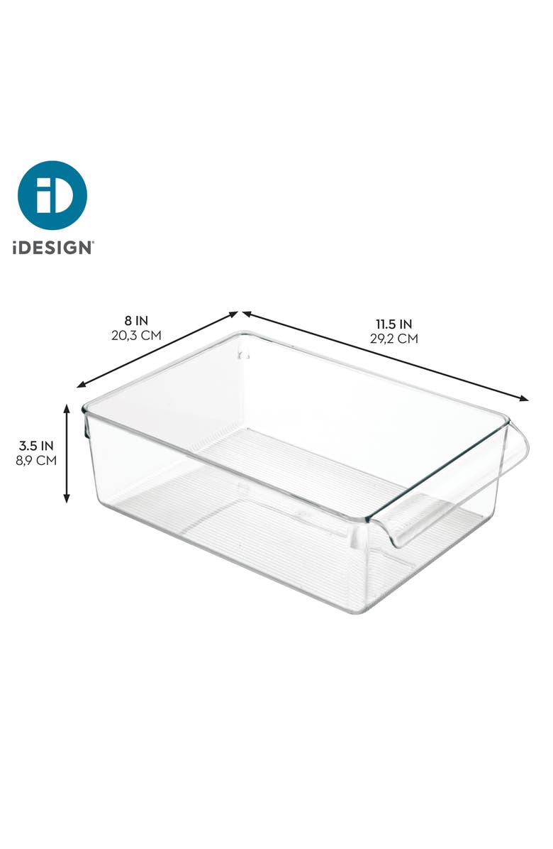 mDesign miDesign Fridge Storage Bin with Handle - Fridge Tray for Cheeses and Snacks - Set of 4 - Clear, Alternate, color, Clear