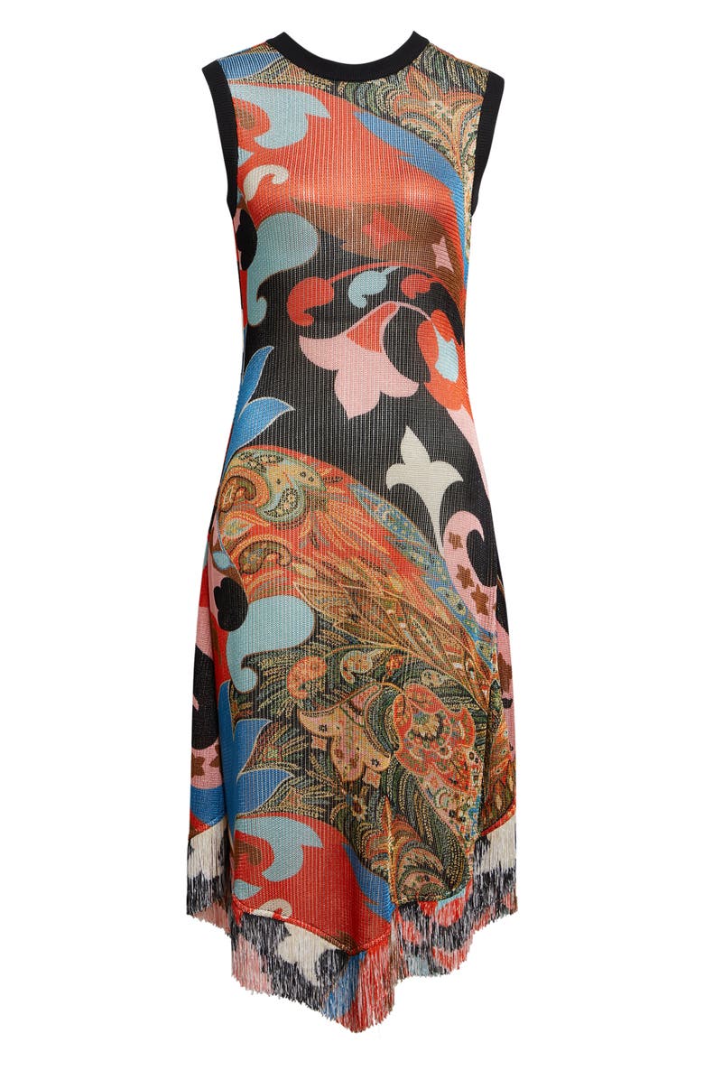 Etro Lotus Paisley Sweater Dress, Main, color, Red