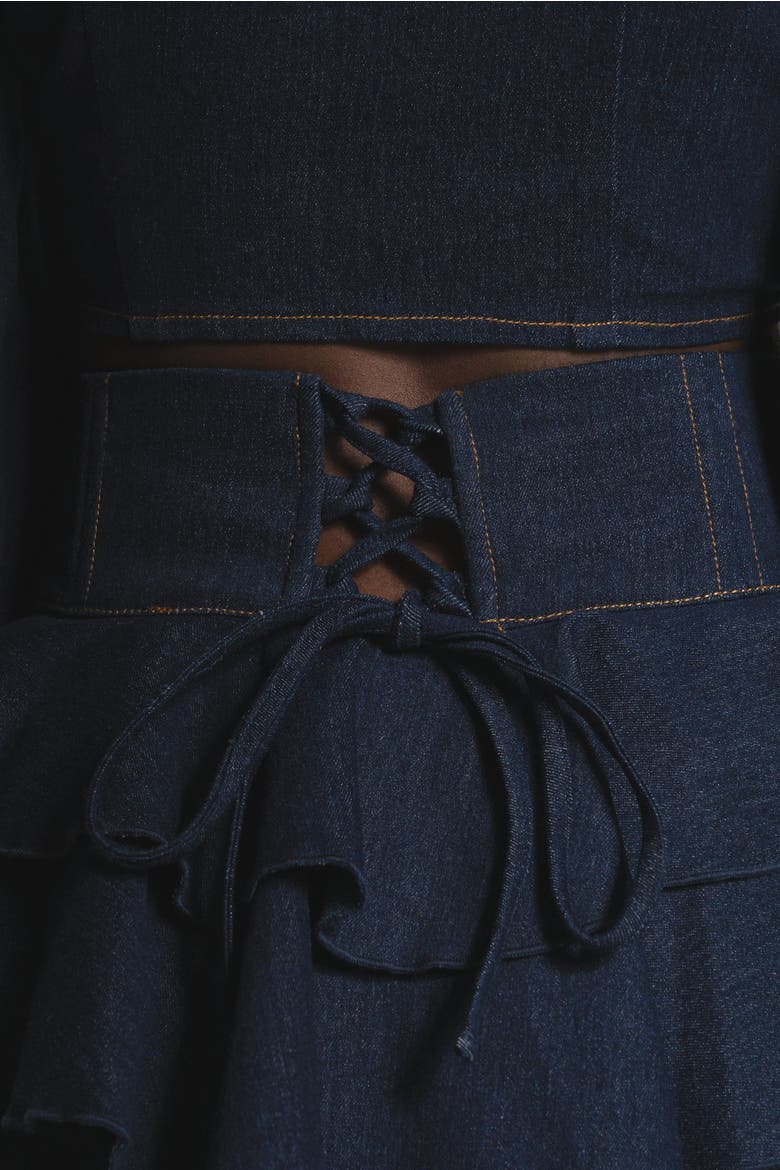 Denim Dilara Mini Skort, Alternate, color, Denim Blue