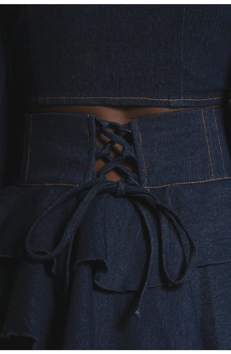 OFUURE Denim Dilara Mini Skort, Alternate, color, Denim Blue
