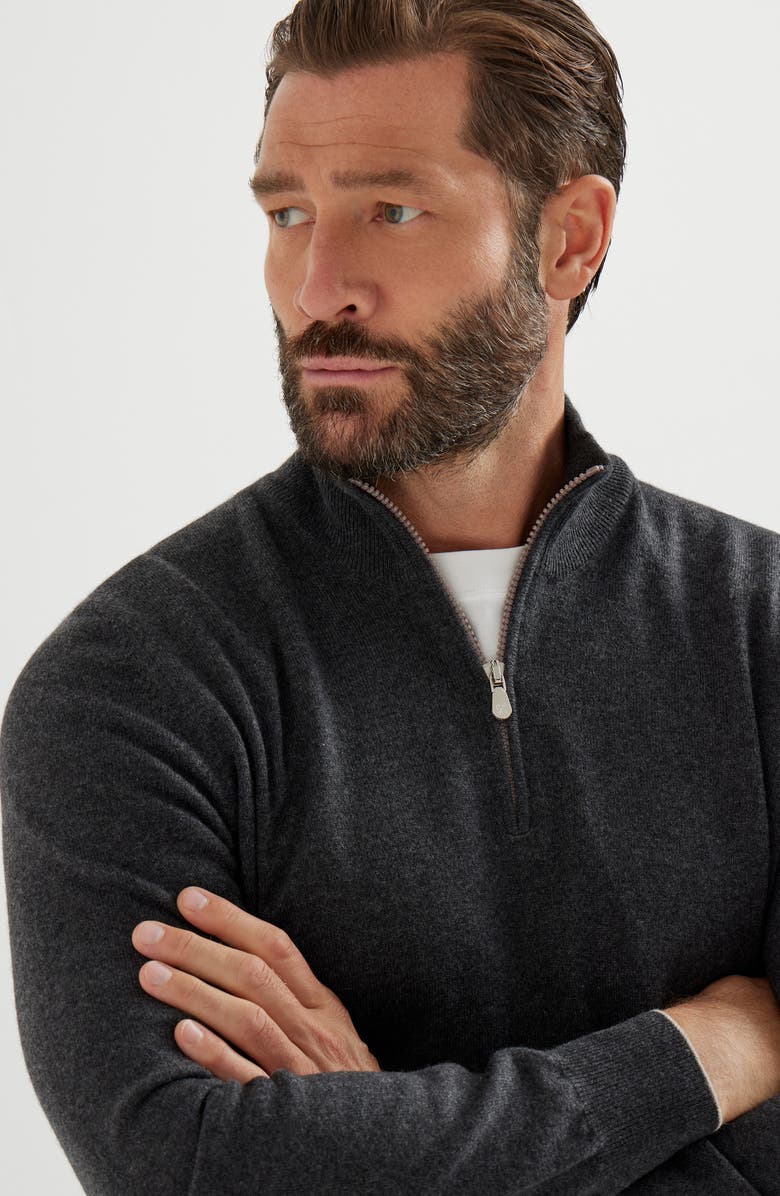 Brunello Cucinelli Cashmere sweater, Alternate, color, Charcoal