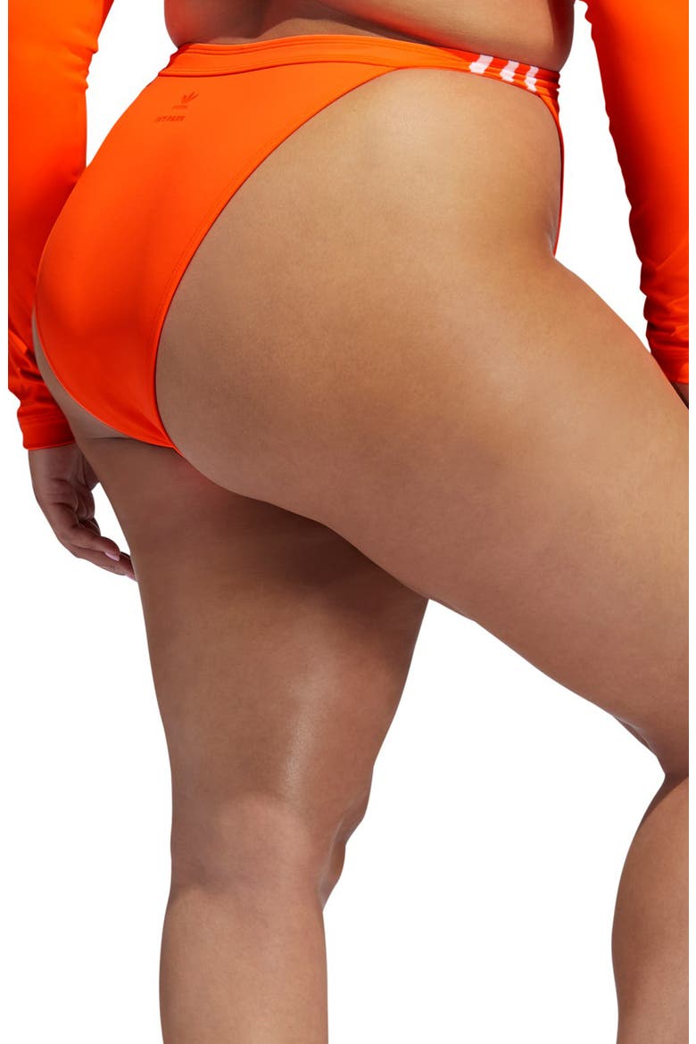 High Cut Bikini Bottoms, Alternate, color, SOLAR ORANGE/ WHITE