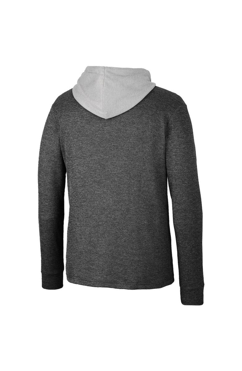 COLOSSEUM Men's Colosseum Black Indiana Hoosiers Ballot Waffle-Knit Thermal Long Sleeve Hoodie T-Shirt, Alternate, color, 