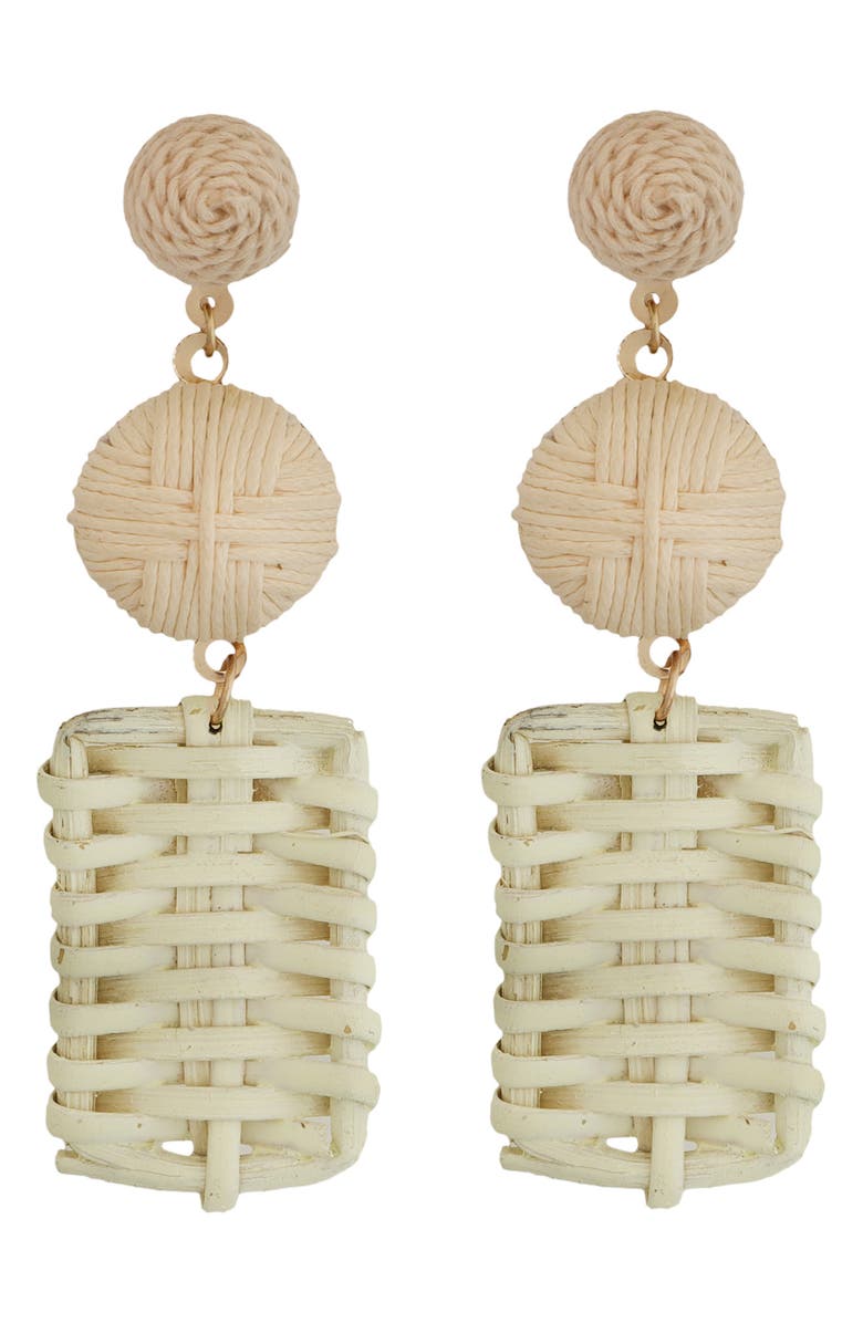 Panacea Rattan Linear Drop Earrings, Main, color,