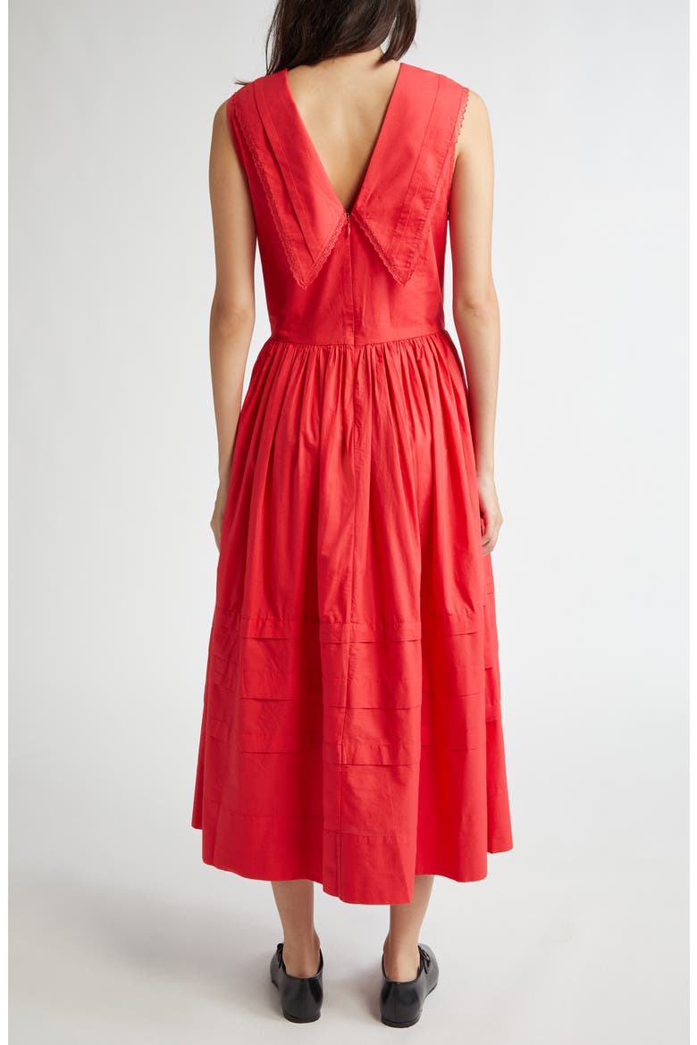 Opa Cotton Poplin Midi Dress, Alternate, color, RED
