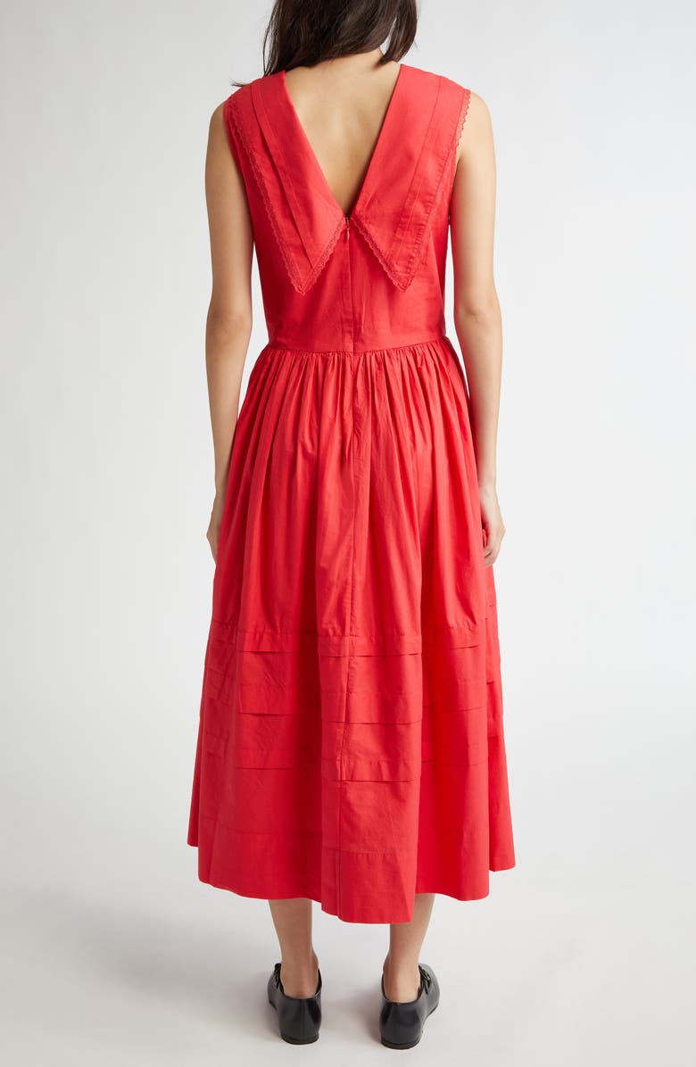 Sandy Liang Opa Cotton Poplin Midi Dress, Alternate, color, 