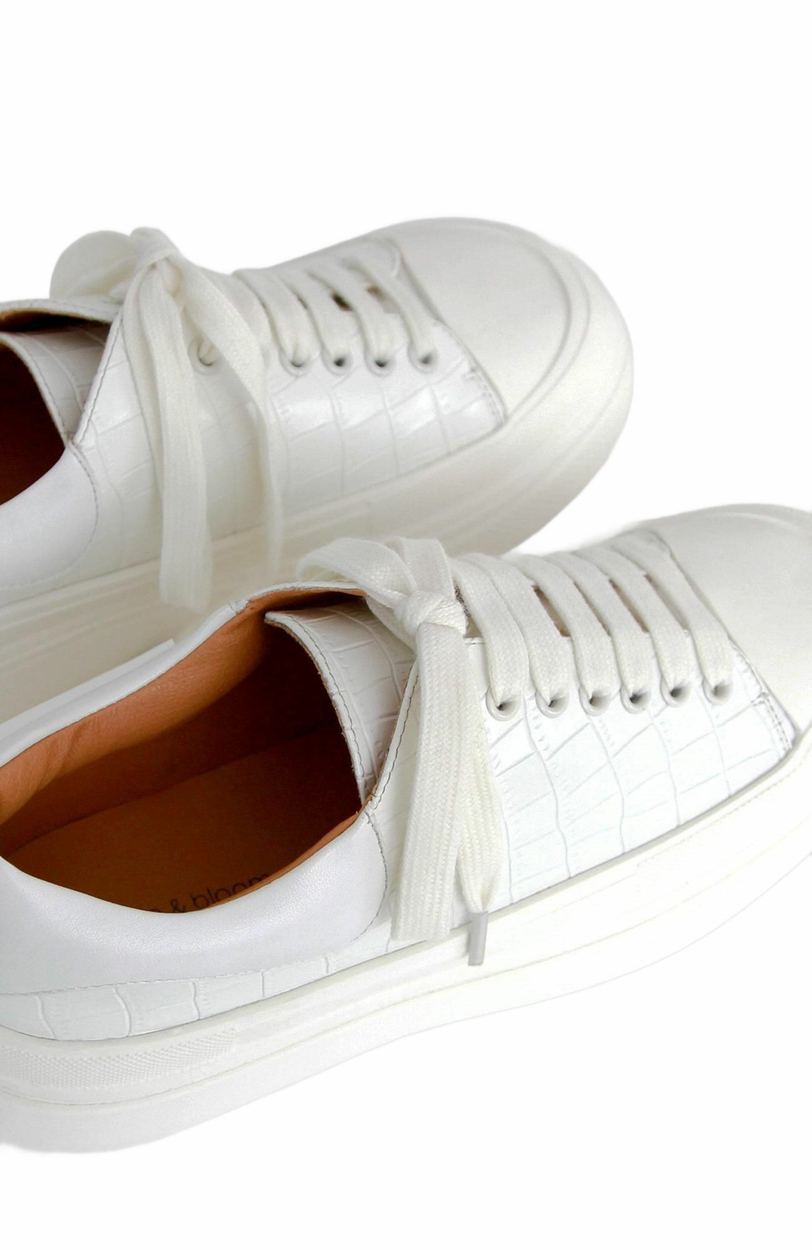 Just A Dream Croc Leather Sneaker, Alternate, color, White