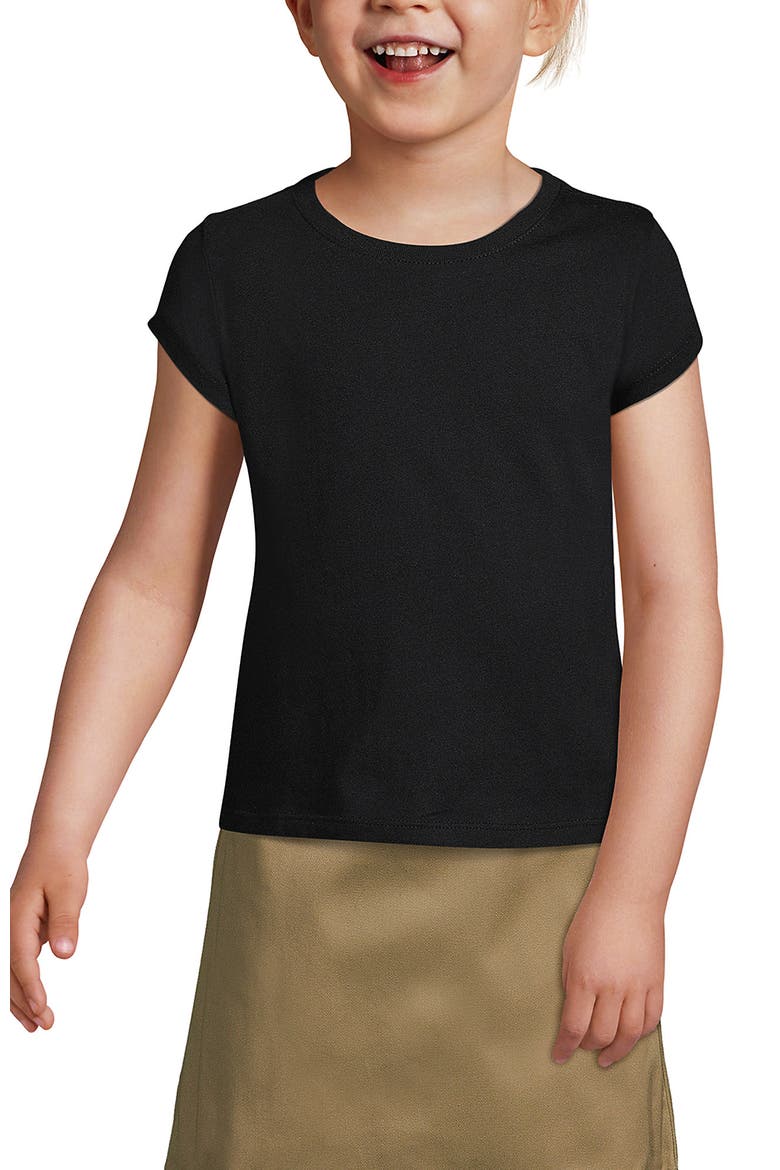 School Uniform Girls Short Sleeve Essential T-shirt, Main, color, Black