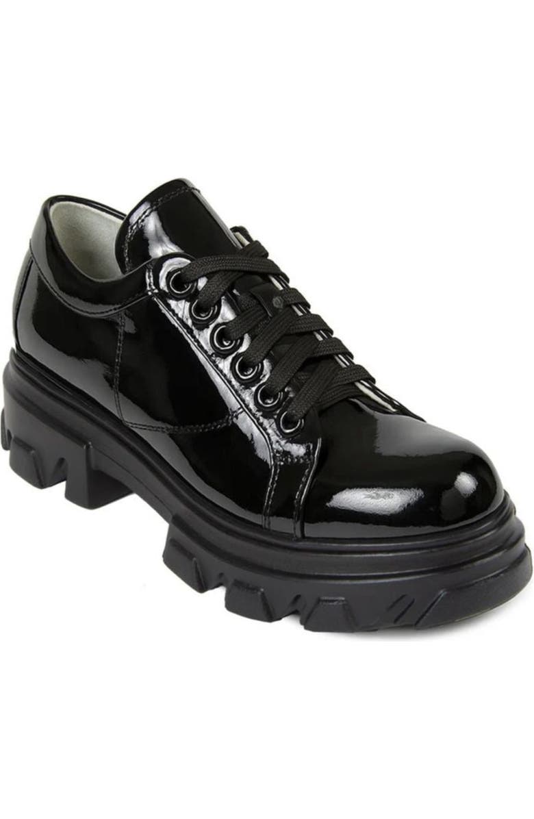 URBNKICKS Women's Leather Sneakers Shinny collegiate, Main, color, Black