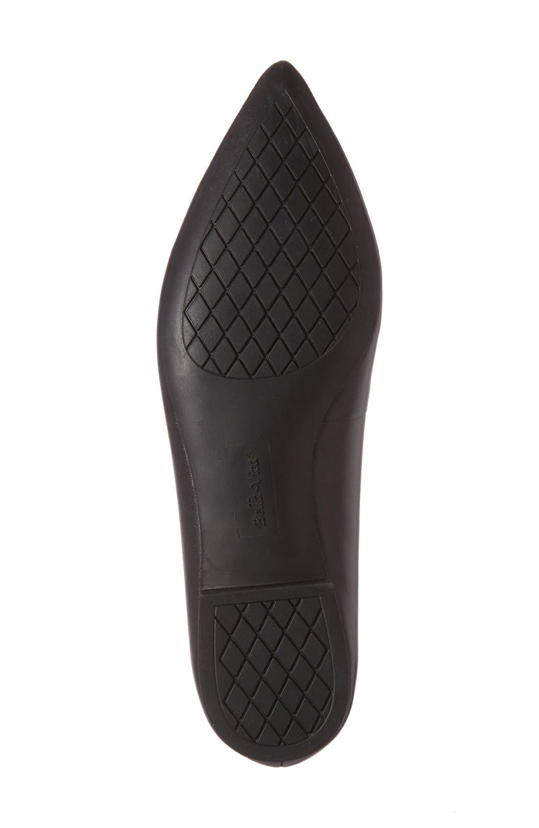 Vivien Pointed Toe Flat, Alternate, color, BLACK LEATHER