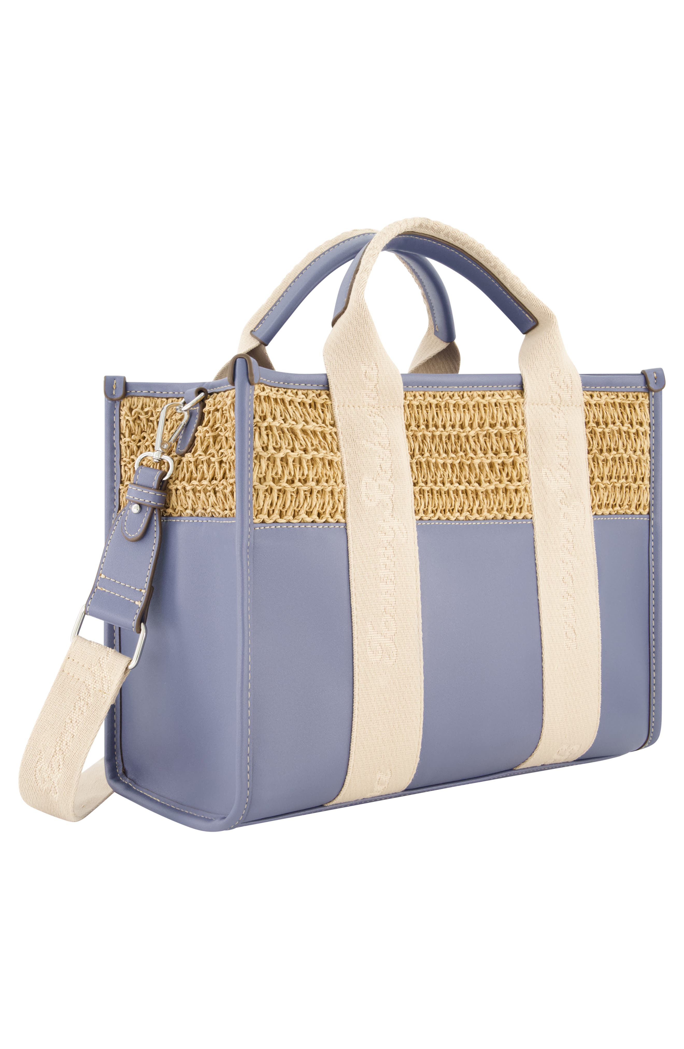 Tommy Bahama Raffia Web Strap Modern Tote Bag, Alternate, color, Navy