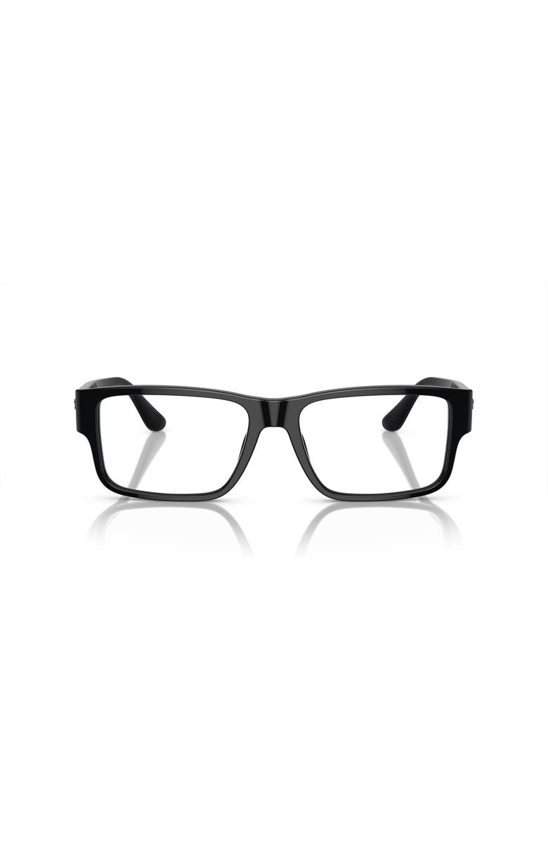 Versace 57mm Rectangle optical glasses, Alternate, color, Black