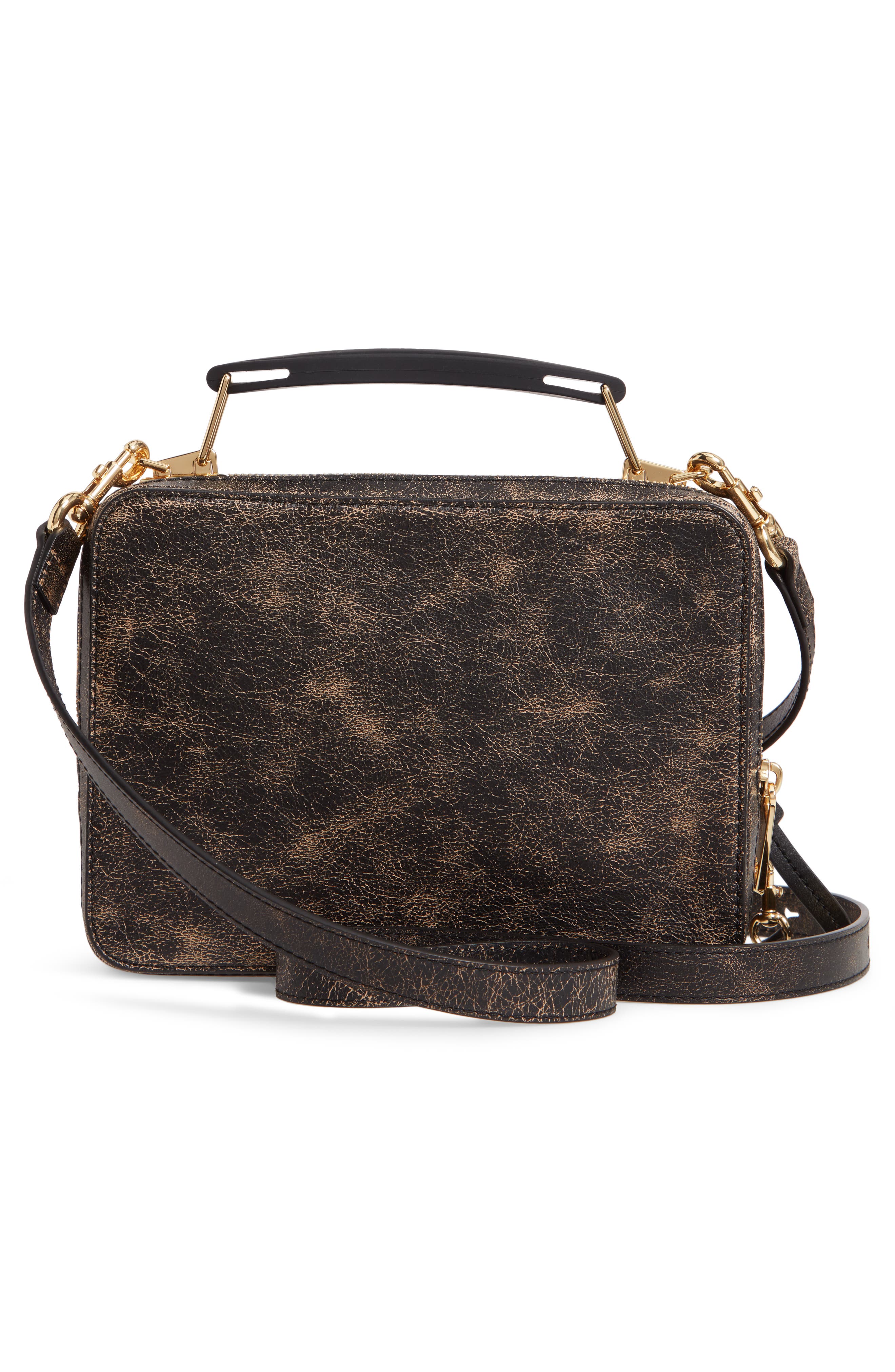 The Box Leather Handbag, Alternate, color, BLACK