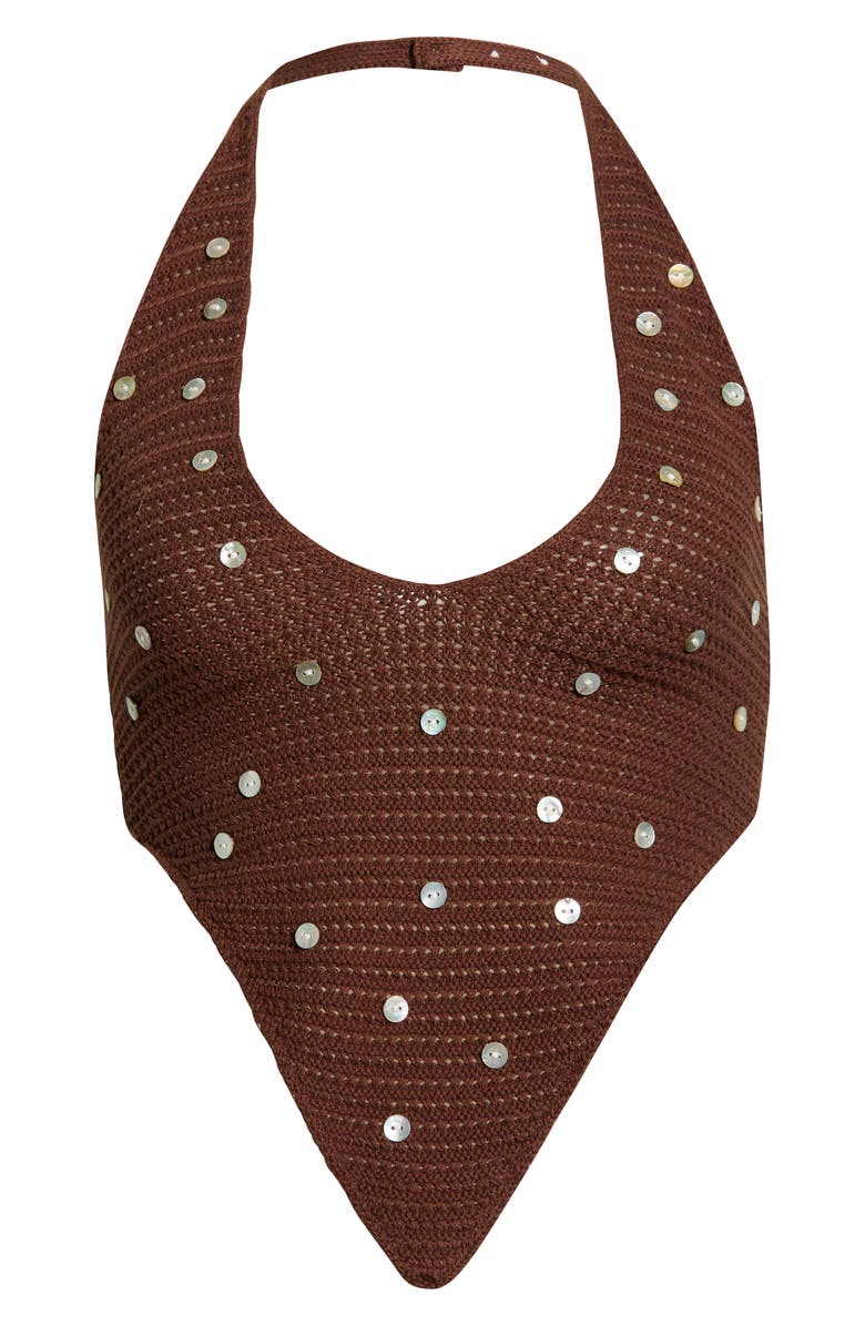 PacSun Maribel Knit Halter Top, Alternate, color, Brown
