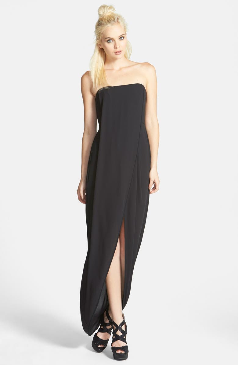 BCBGMAXAZRIA 'Jesse' Georgette Faux Wrap Gown, Main, color, 