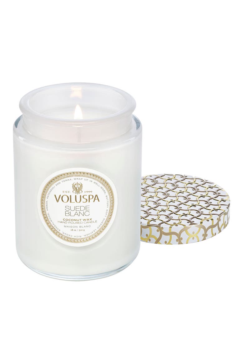 Suede Blanc Large Jar Candle, Alternate, color, NO COLOR