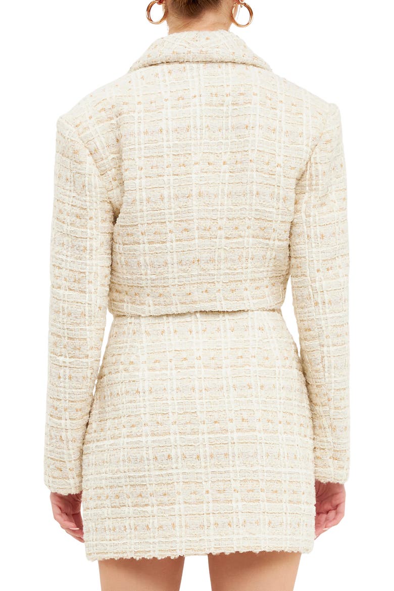 Premium Crop Tweed Jacket, Alternate, color, IVORY