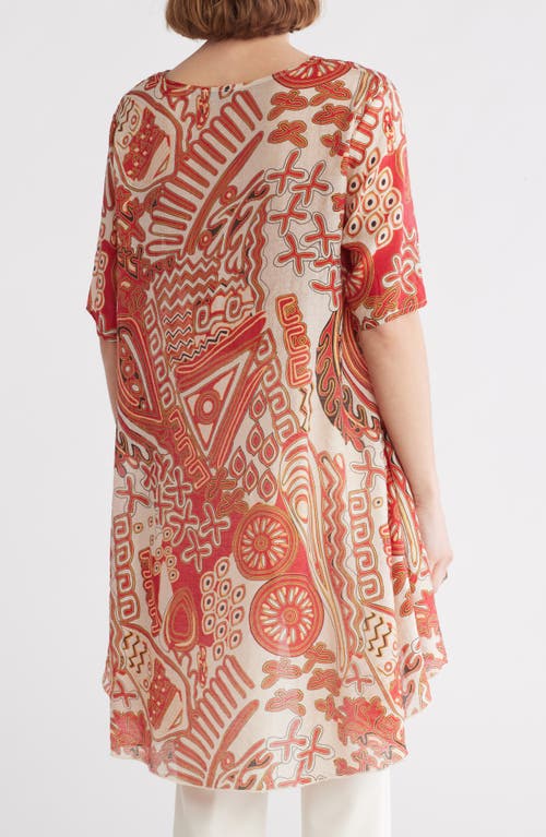 Patrizia Luca High-low Paisley Tunic In Red