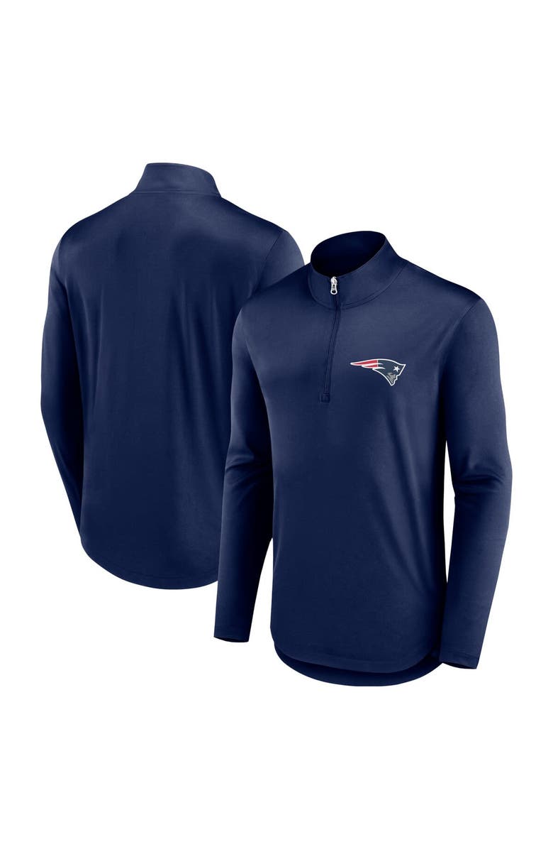 FANATICS Men's Fanatics Branded Navy New England Patriots Quarterback Quarter-Zip Top, Alternate, color, Navy