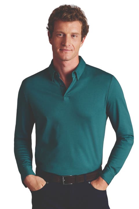 Plain Long Sleeve Jersey Polo