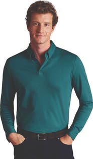 Charles Tyrwhitt Plain Long Sleeve Jersey Polo