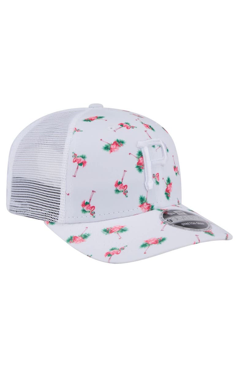 New Era Men's New Era White Pittsburgh Pirates Flamingo Mesh Back 9SEVENTY Stretch-Snap Hat, Alternate, color, White