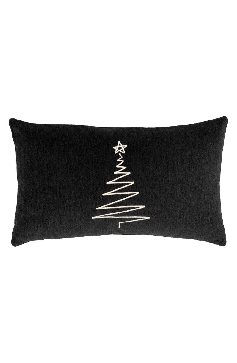 Elaine Smith Silent Night Noir Indoor & Outdoor Woven Accent Pillow, Main, color, Noir