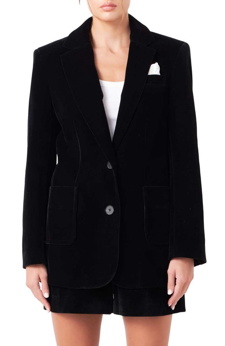 Grey Lab Oversize Velvet Blazer, Main, color,