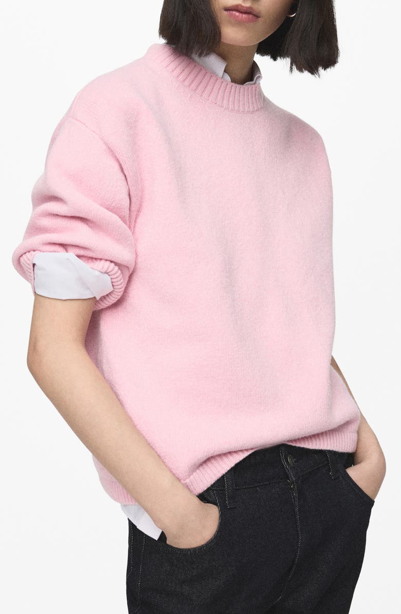 MANGO Elbow Sleeve Sweater, Main, color, Pink