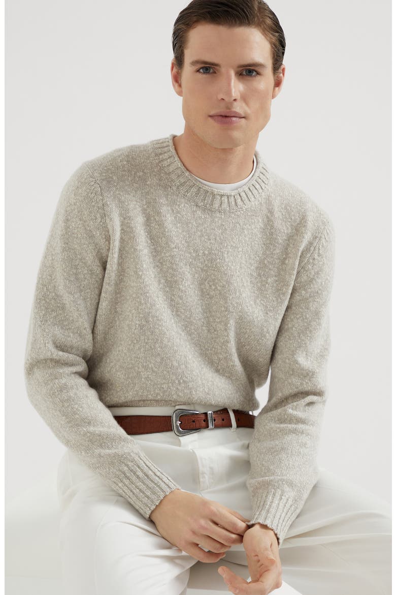 Knop yarn sweater, Alternate, color, Natural