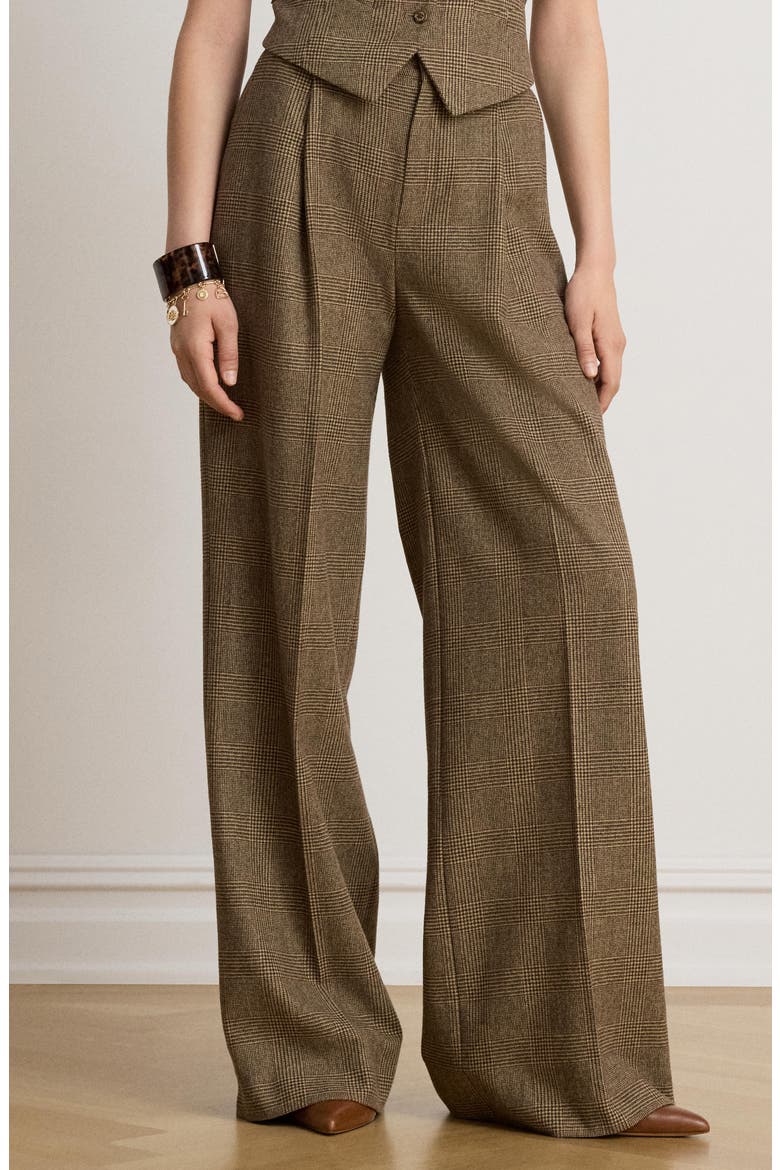 Brushed Wool Suit Pants, Alternate, color, BROWN/ MULTI