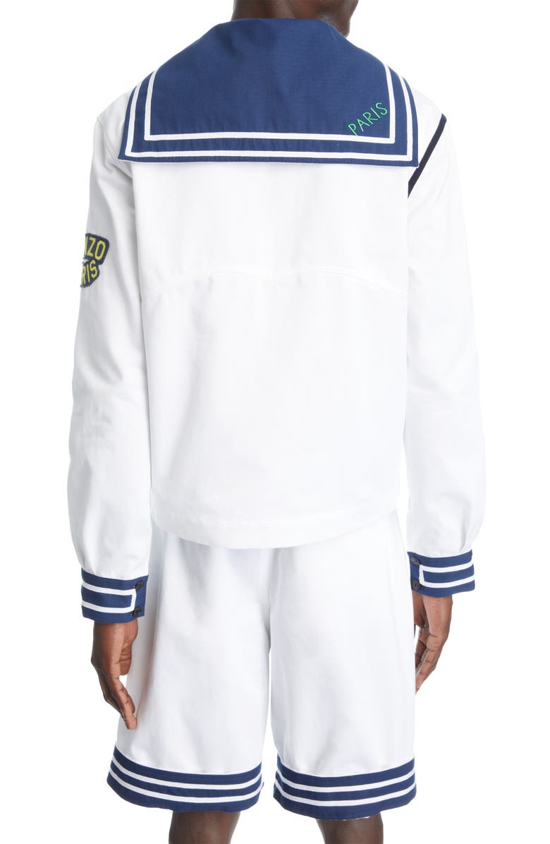 KENZO Sailor Logo Appliqué Cotton Jacket, Alternate, color, 
