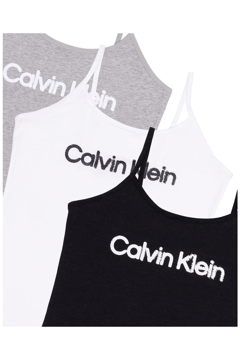 Kids' 3-Pack Assorted Sleep Camisoles, Alternate, color, BLK/WHT/HGRY