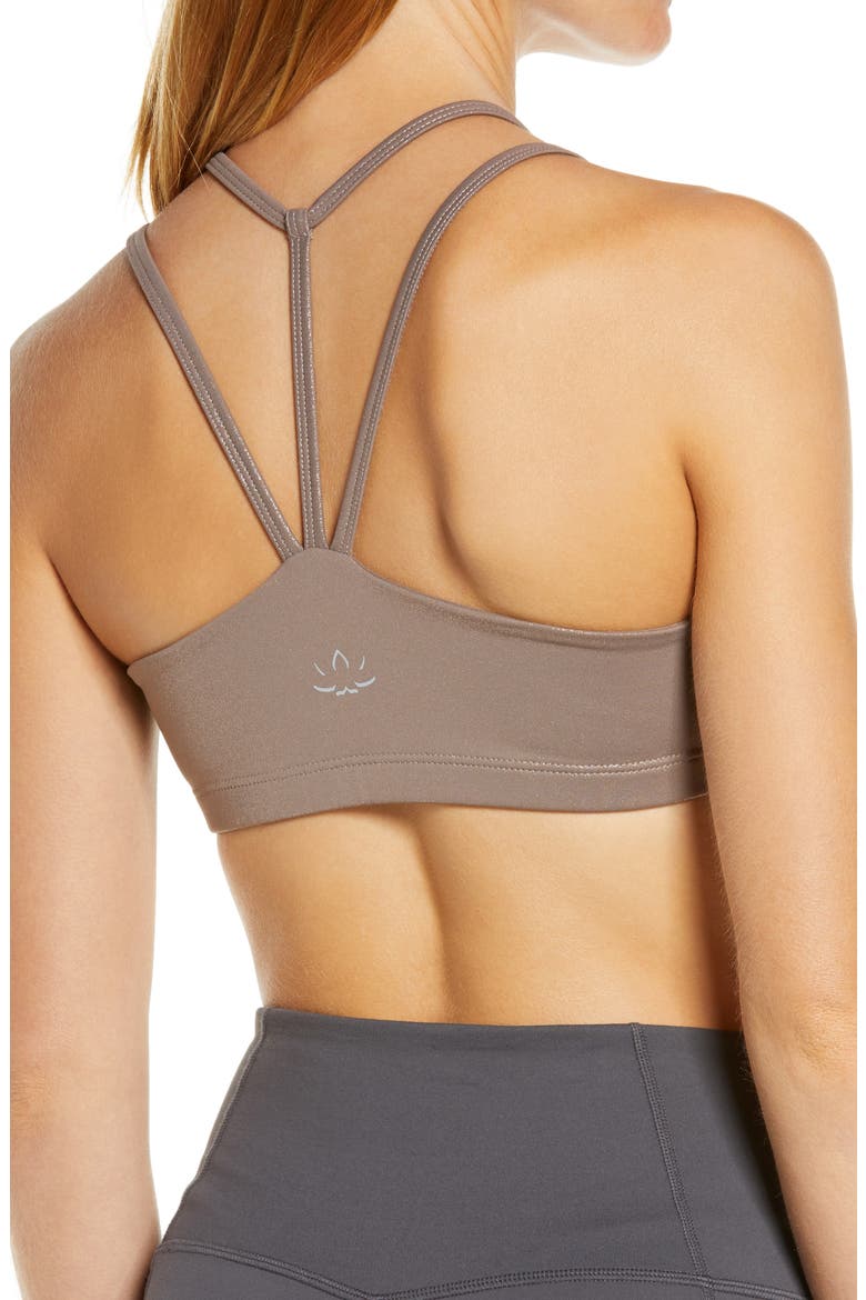 Twinkle Sports Bra, Alternate, color, MOCHA BROWN-ROSE GOLD TWINKLE