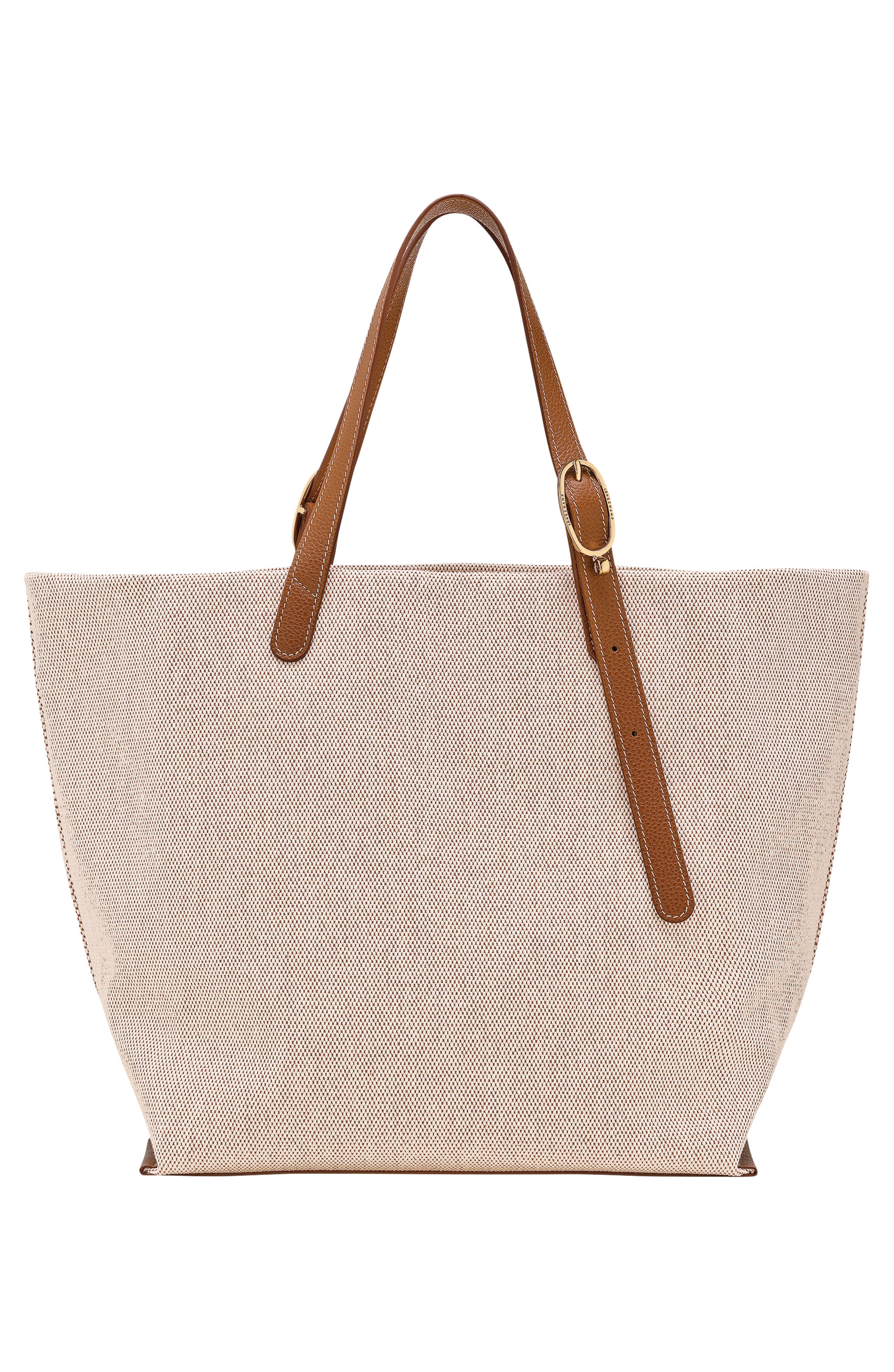 Longchamp Complice Canvas & Leather Tote, Alternate, color, Caramel