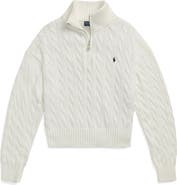 Polo Ralph Lauren Cable Knit Cotton Polo Sweater