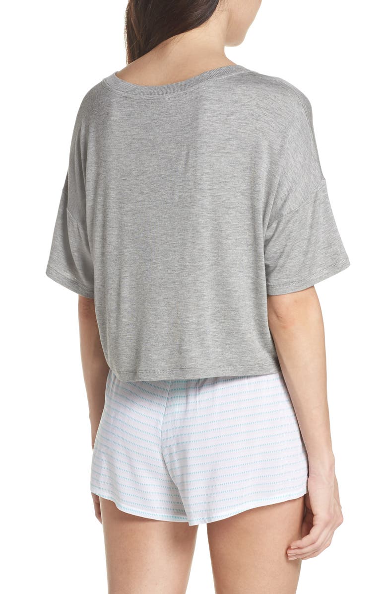 Honeydew Rayon T-Shirt & Woven Short Pajamas, Alternate, color, 