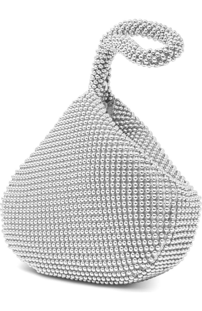 Jessica McClintock Staci Beaded Mesh Wristlet, Alternate, color, 42N Silver