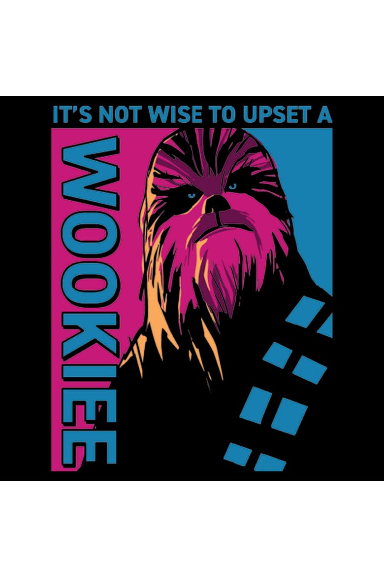 Mens Star Wars Chewbacca Two Tone Poster T Shirt, Alternate, color, Black
